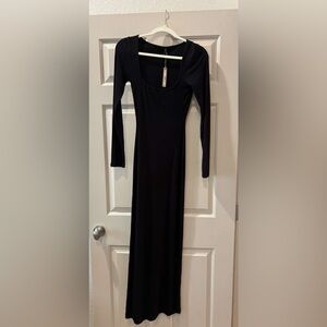 SKIMS Elegant Black Long Sleeve Dress